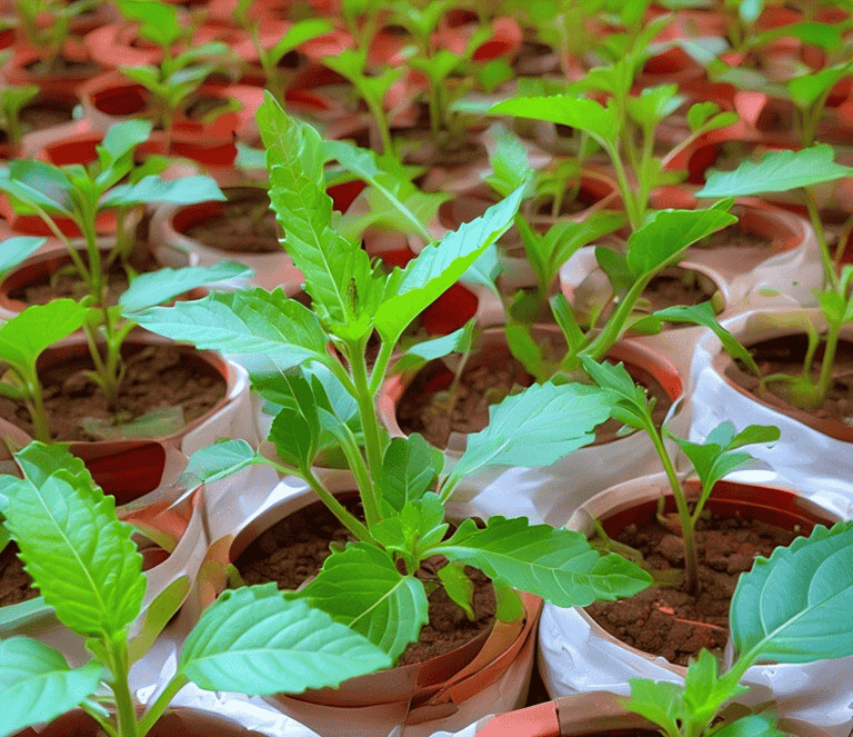 Group of tulsi plants